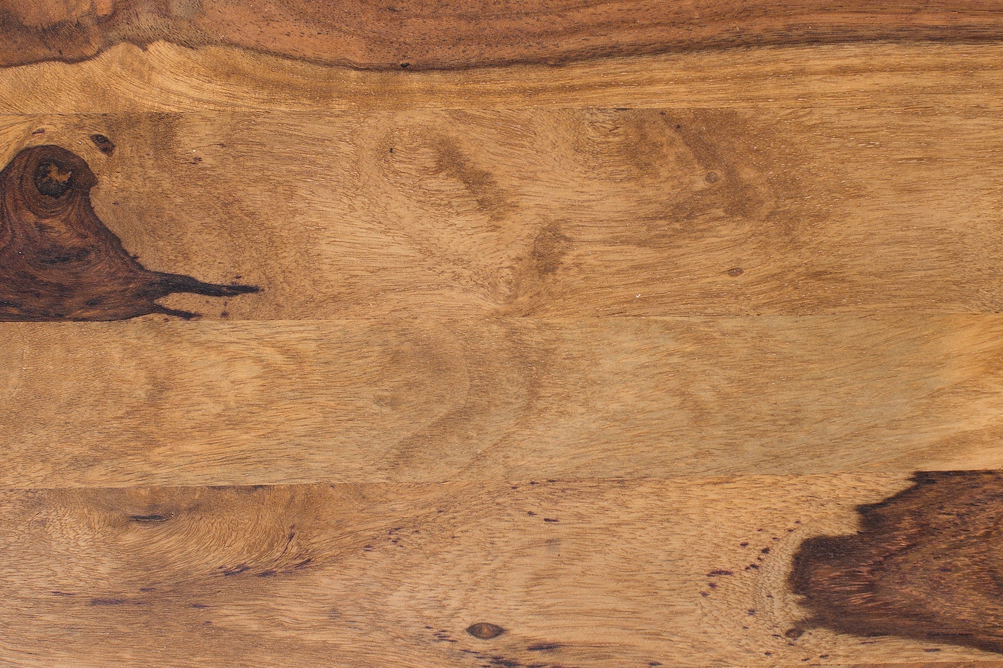 Lote de 3 mesas auxiliares ELEMENTS 40cm Madera maciza de Sheesham acabado piedra marrón metal