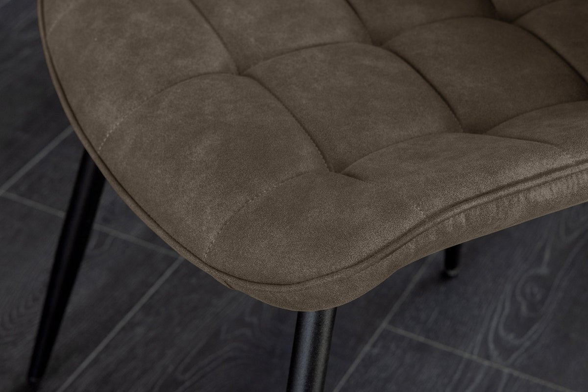Lot de 4x Chaise design ROADSTAR taupe pieds métalliques noirs