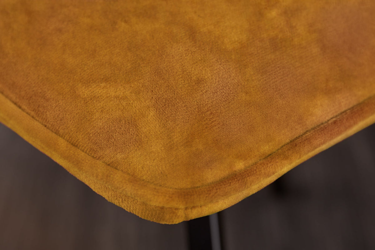 Lot de 4x Chaise rétro AMSTERDAM CHAIR jaune moutarde velours classique du design