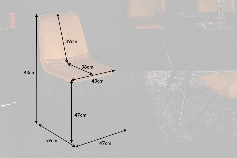 Lot de 4x Chaise rétro AMSTERDAM CHAIR jaune moutarde velours classique du design