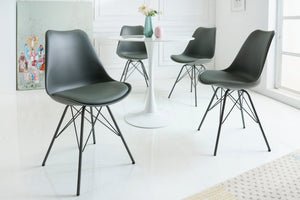 Lot de 4x Chaise rétro SCANDINAVIA MEISTERSTÜCK gris