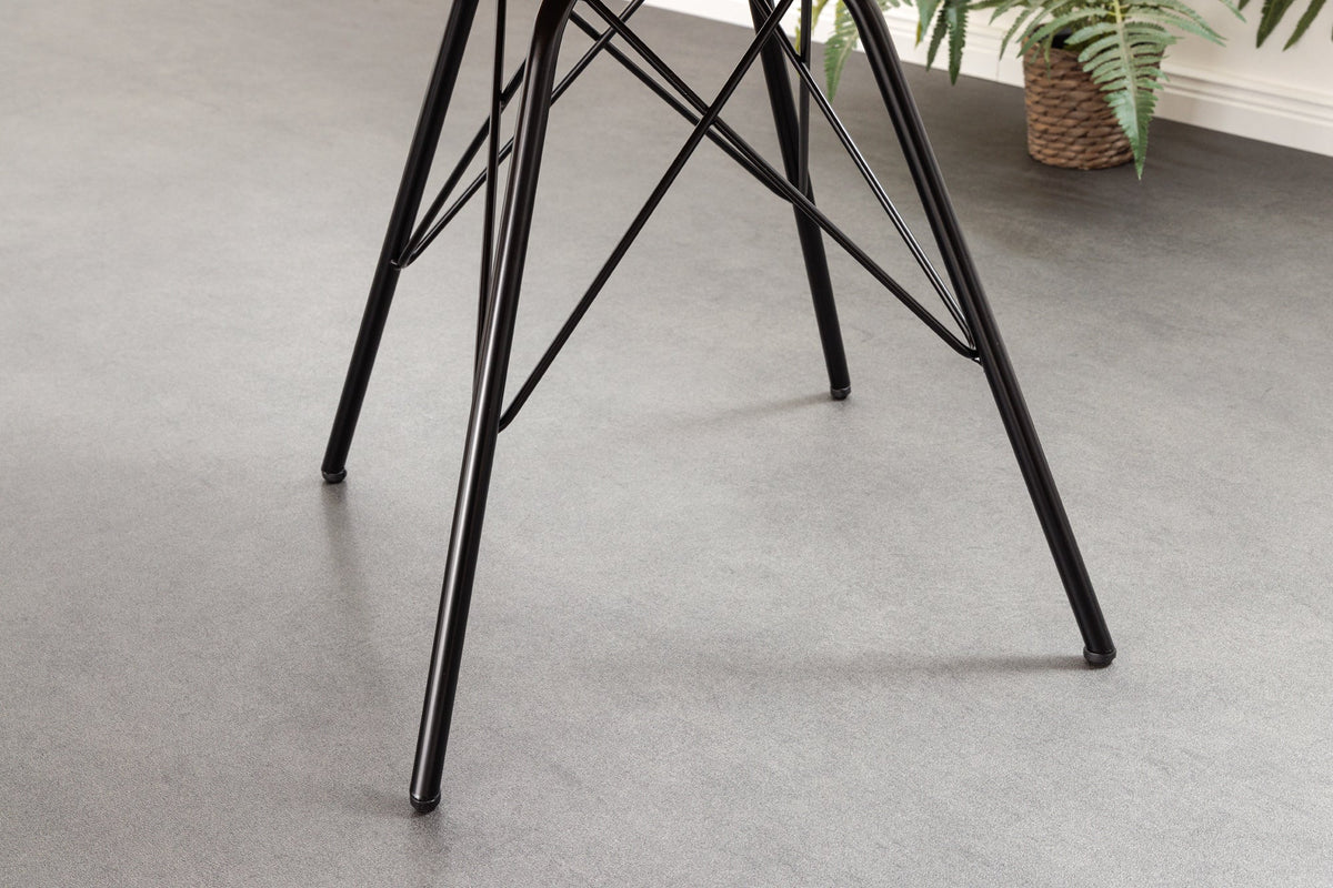 Lot de 4x Design chaise SCANDINAVIA MEISTERSTÜCK moutarde Cord noires pieds en métal