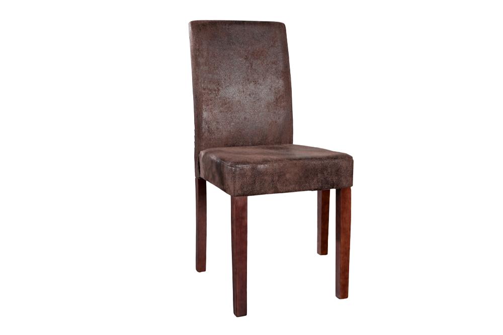 Lot de 4x Élégant fauteuil colonial GENUA cigare brun look vintage pieds en bois massif