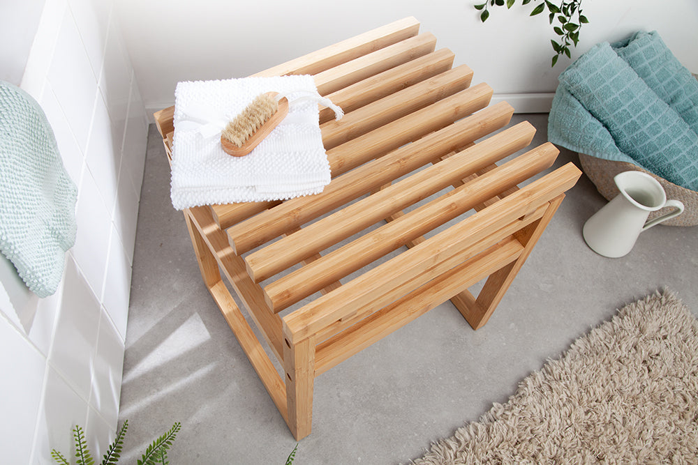 Lot de 4x Tabouret design LAGOON SPA 40cm bambou tabouret de bain