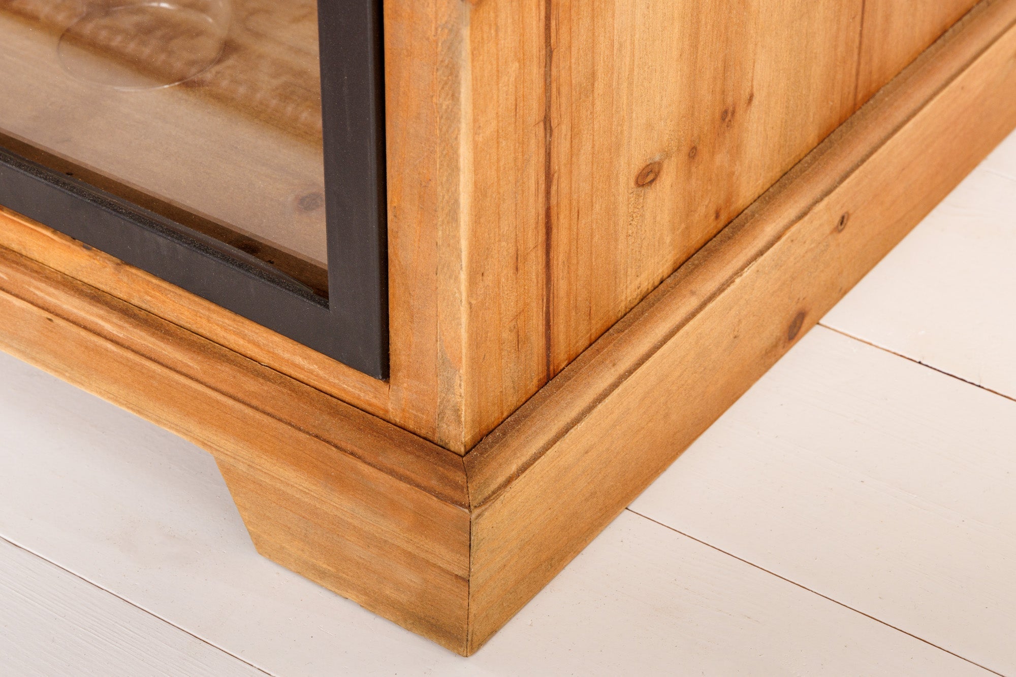 Lowboard massif HERITAGE 160cm pin naturel portes industrielles vitrine métal