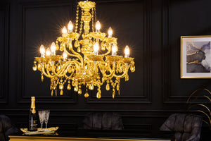 Lustre design CRYSTAL XL 80cm doré lustre 15 bras lampe cristal