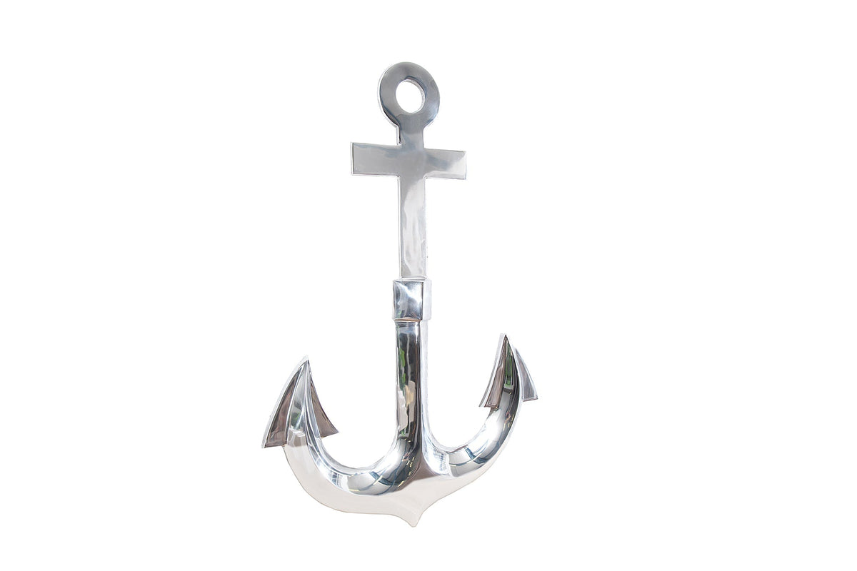 Maritime Wanddekoration SEVEN SEAS 70cm silber 3D Anker