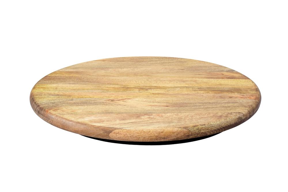 Massiver Drehteller SERVANT 50cm natur Mangoholz drehbare Servierplatte rund