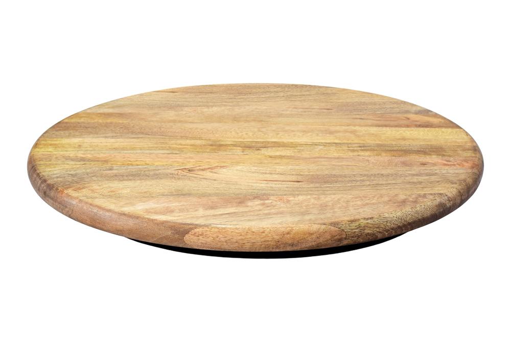 Massiver Drehteller SERVANT 60cm natur Mangoholz drehbare Servierplatte rund