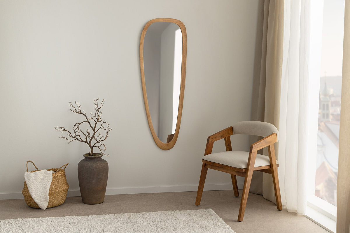 Massiver Wandspiegel ORGANIC 120cm natur Eichenholz-Design