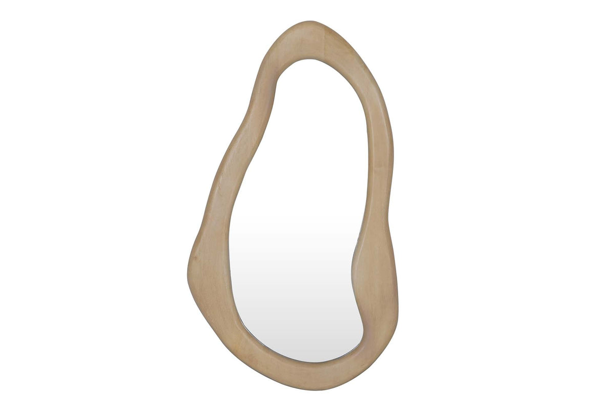 Massiver Wandspiegel ORGANIC 130cm creme Mangoholz flexibel aufhängbar