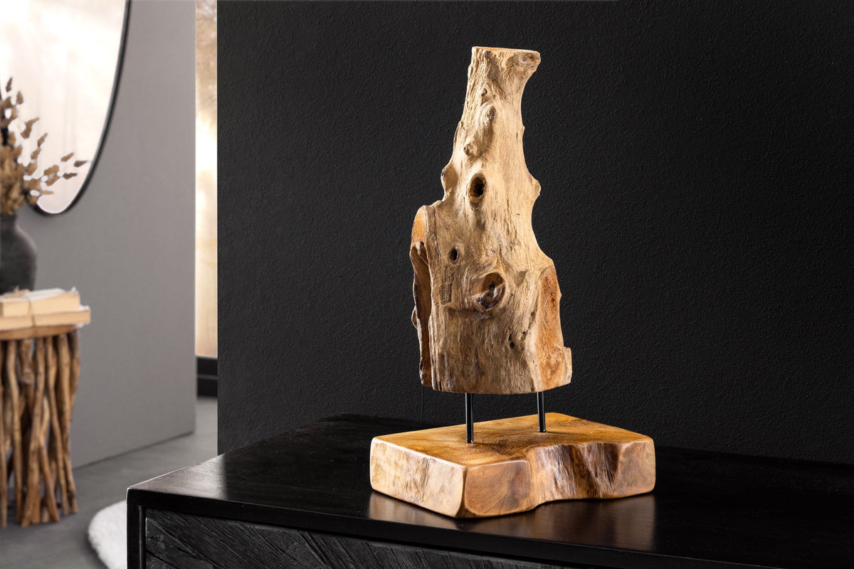 Massives Teakholz Ornament FLAME 30-40cm Treibholz Dekoration
