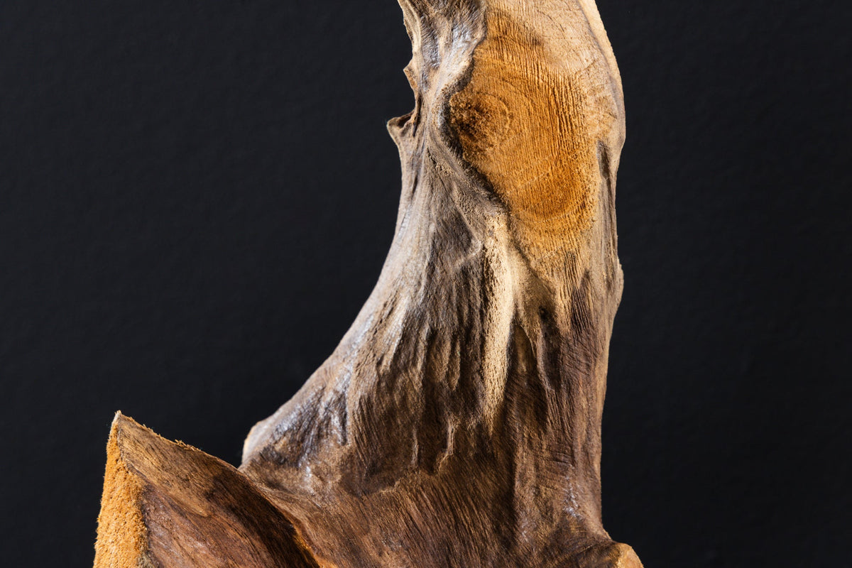Massives Teakholz Ornament FLAME 30-40cm Treibholz Dekoration