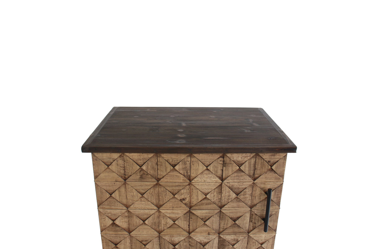 Meuble bar design BODEGA 90cm casier à vin en bois de pin naturel porte-verre tiroirs