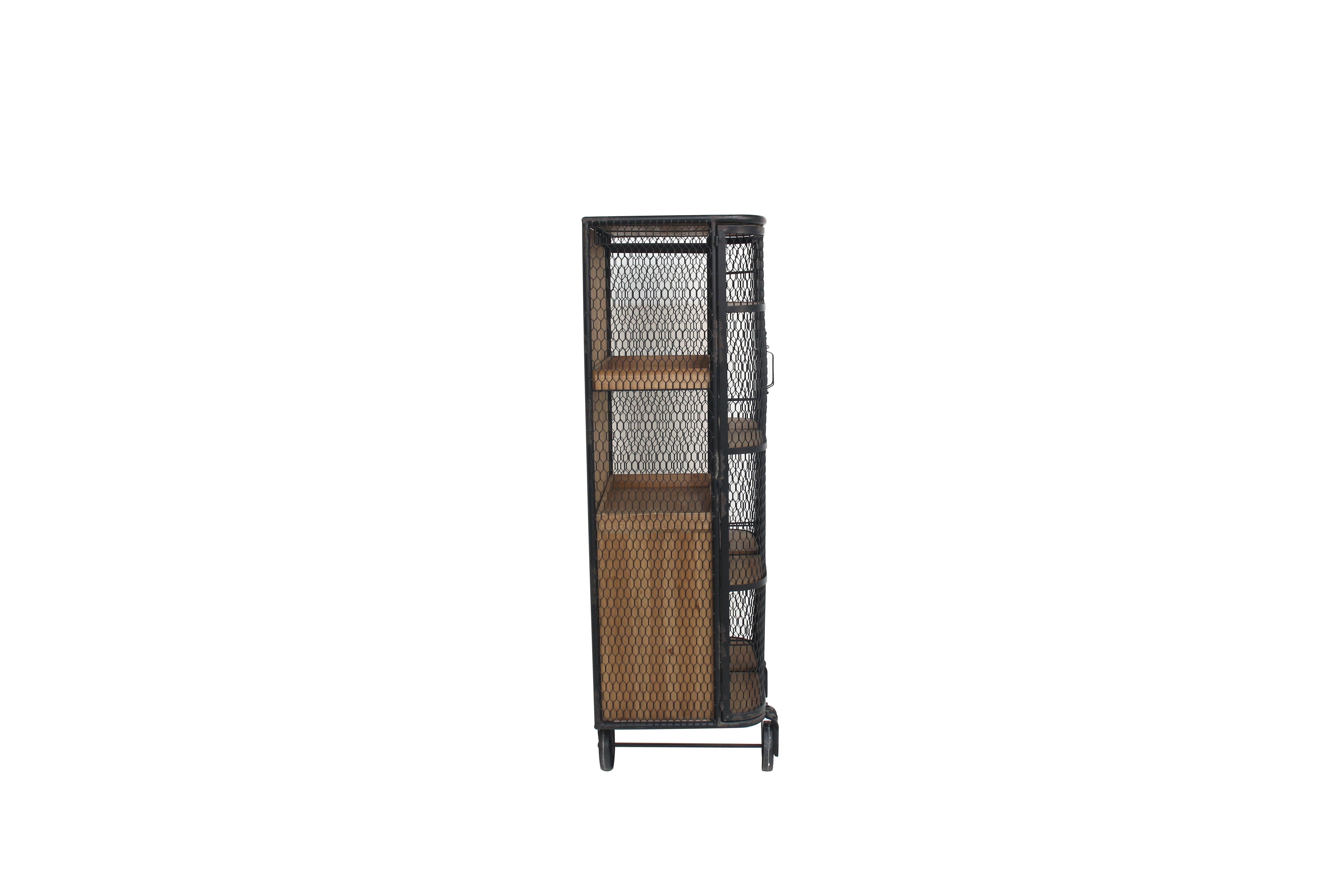 Meuble bar design LOFT 150cm bois de pin naturel métal avec étagère à bouteilles