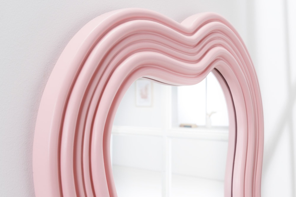 Design miroir mural WAVE 160cm apricot pastel miroir à arc rond