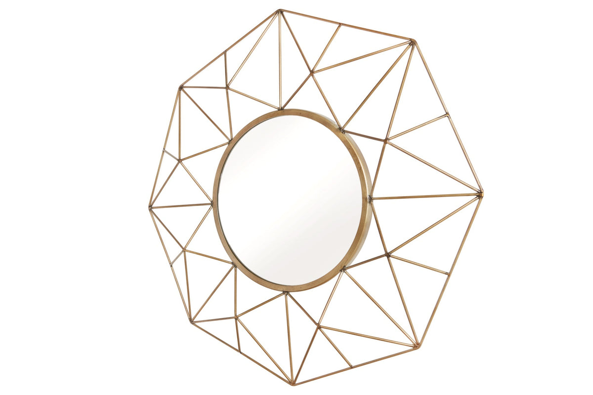 Miroir artisanal DIAMOND L 80cm en laiton en fer au design rétro