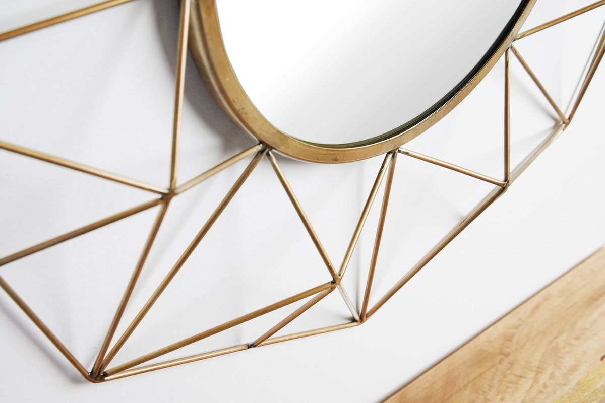 Miroir artisanal DIAMOND L 80cm en laiton en fer au design rétro