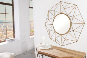 Miroir artisanal DIAMOND XL 90cm en laiton en fer au design rétro