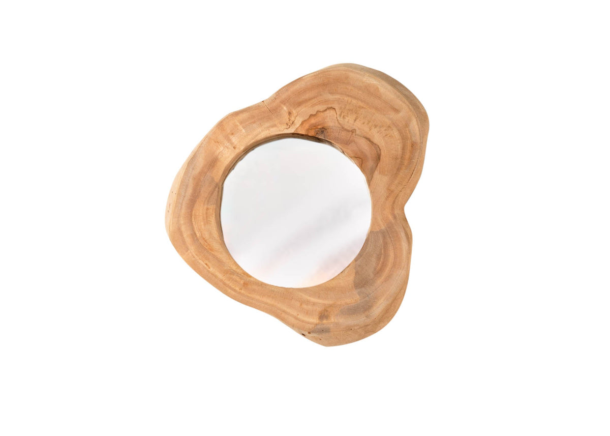 Miroir artisanal REFLECT Miroir mural en teck naturel 31cm