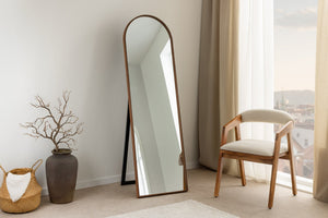 Miroir debout nordique PORTRAIT 165cm marron en design bois de noyer