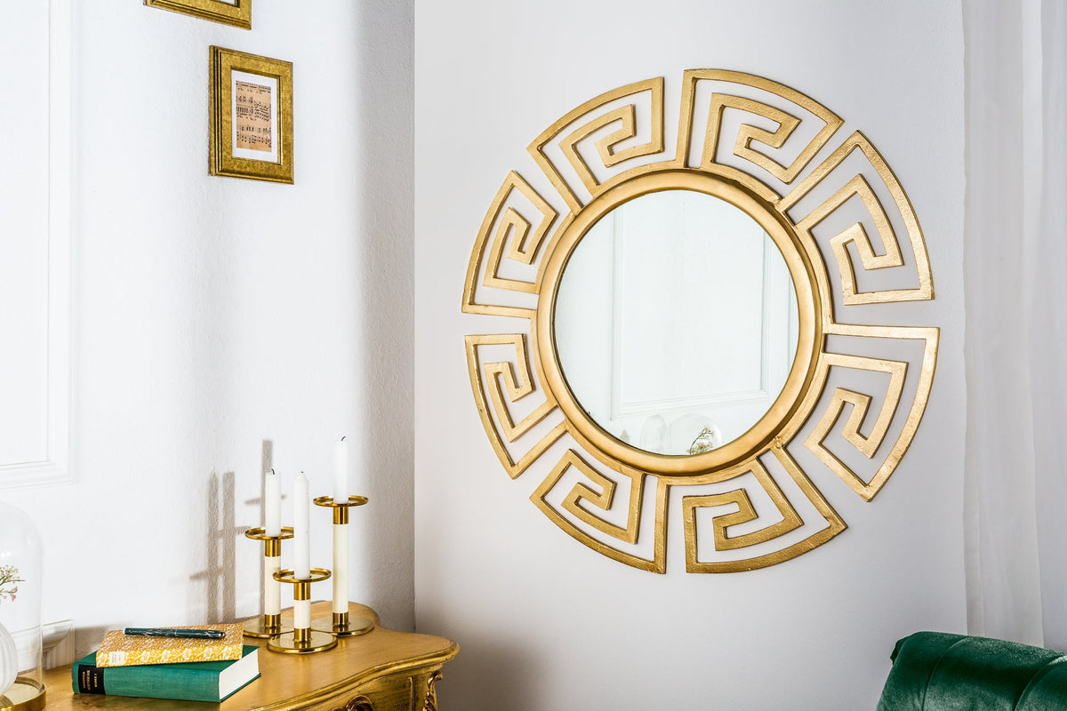 Miroir design glamour EUPHORIA XL 85cm miroir mural doré fait à la main en métal