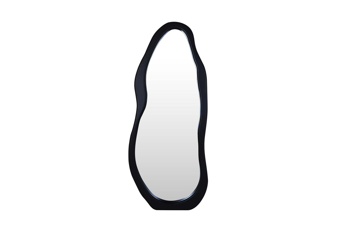 Miroir design ORGANIC 180cm noir miroir sur pied miroir mural cadre arrondi