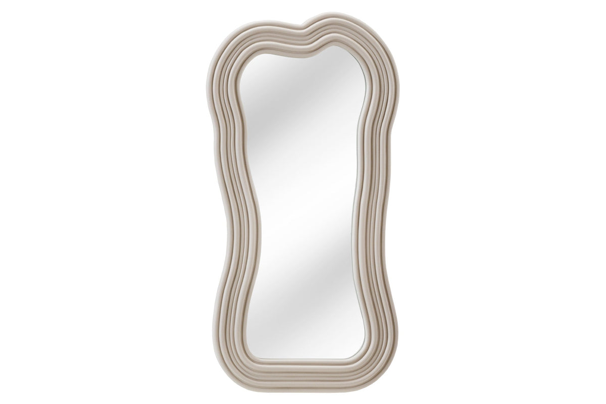 Miroir mural design ALICE II 100cm grège pastel