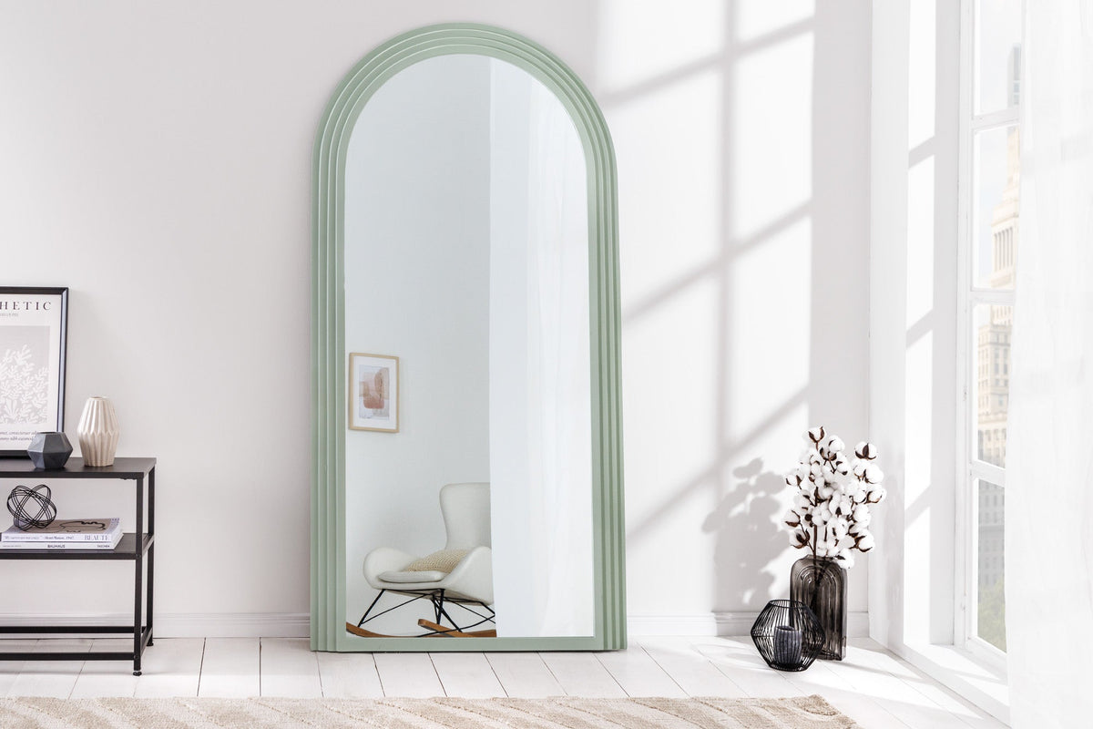 Miroir mural design ART DECO 160cm vert sauge