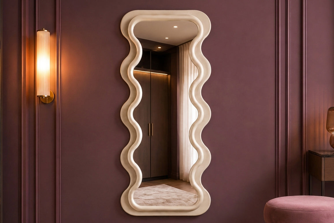 Miroir mural design CURVY 160cm grège