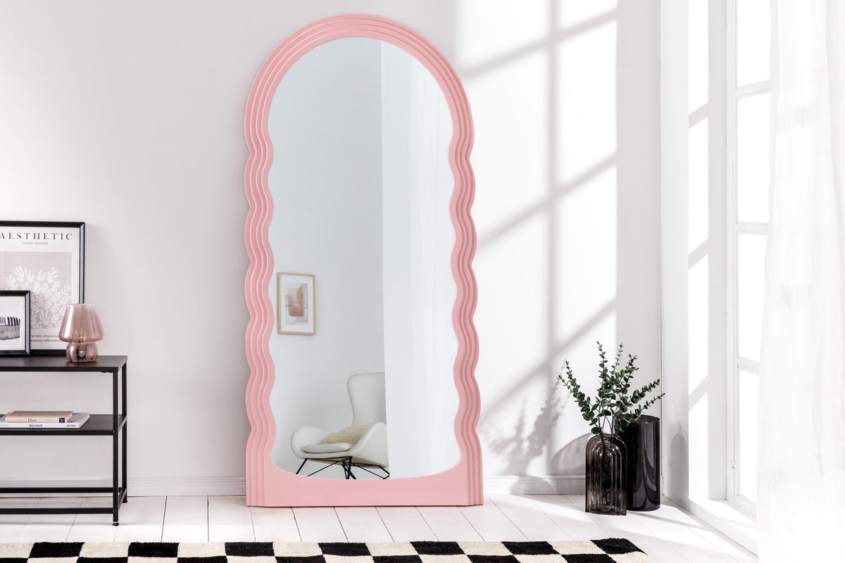 Miroir mural design WAVE 160cm rose