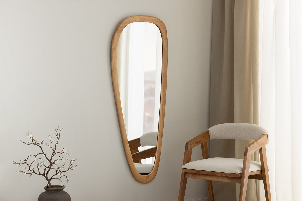 Miroir mural massif ORGANIC 165 cm design bois de chêne naturel