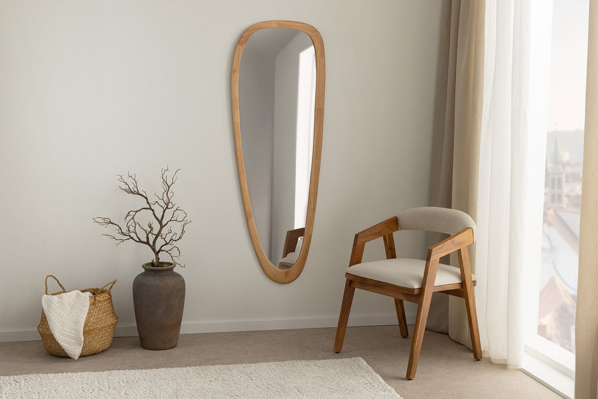 Miroir mural massif ORGANIC 165 cm design bois de chêne naturel