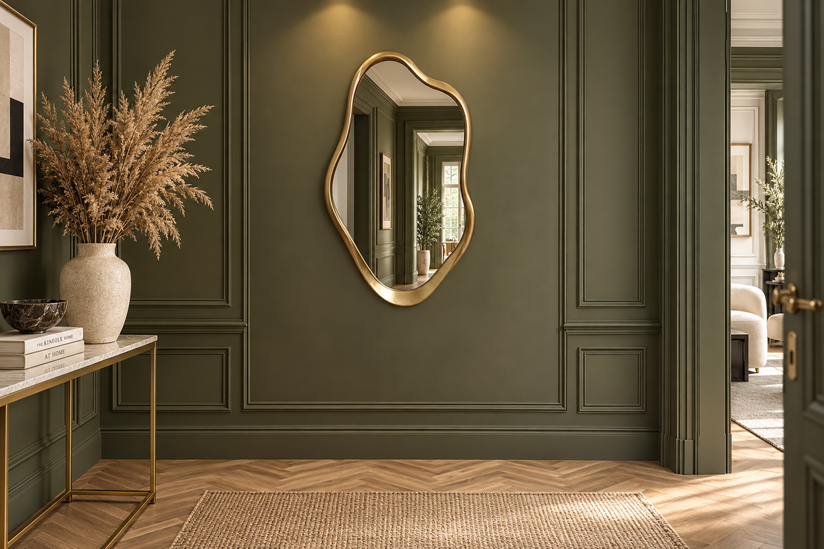 Miroir mural moderne EMBER 100cm or variable à accrocher forme organique