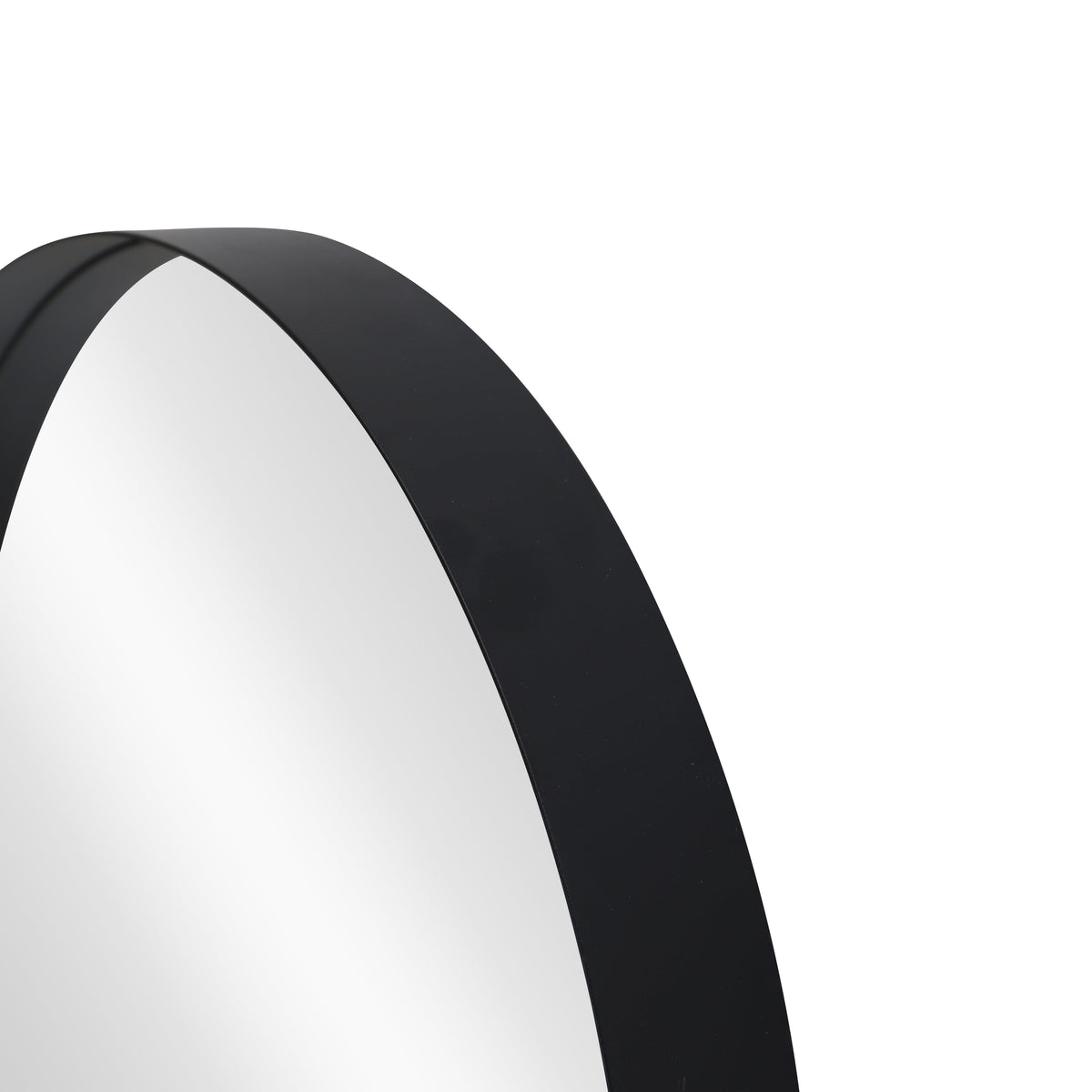 Miroir mural rond PORTRAIT 40cm noir avec cadre en métal