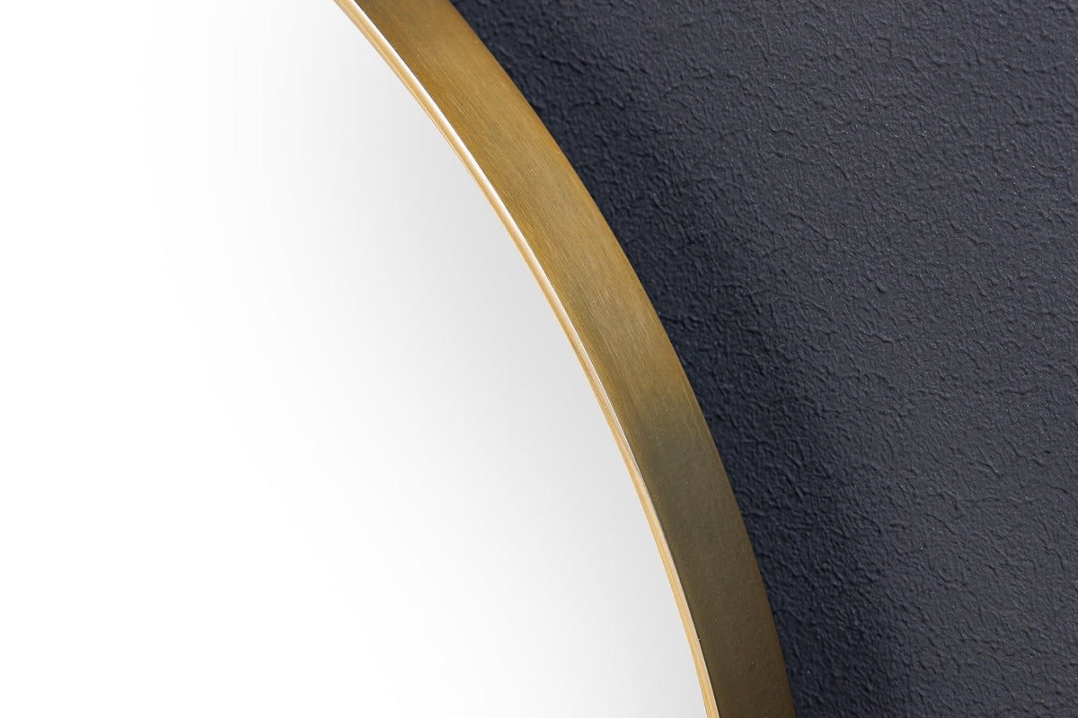 Miroir mural rond PORTRAIT 50cm cadre métal doré fait main