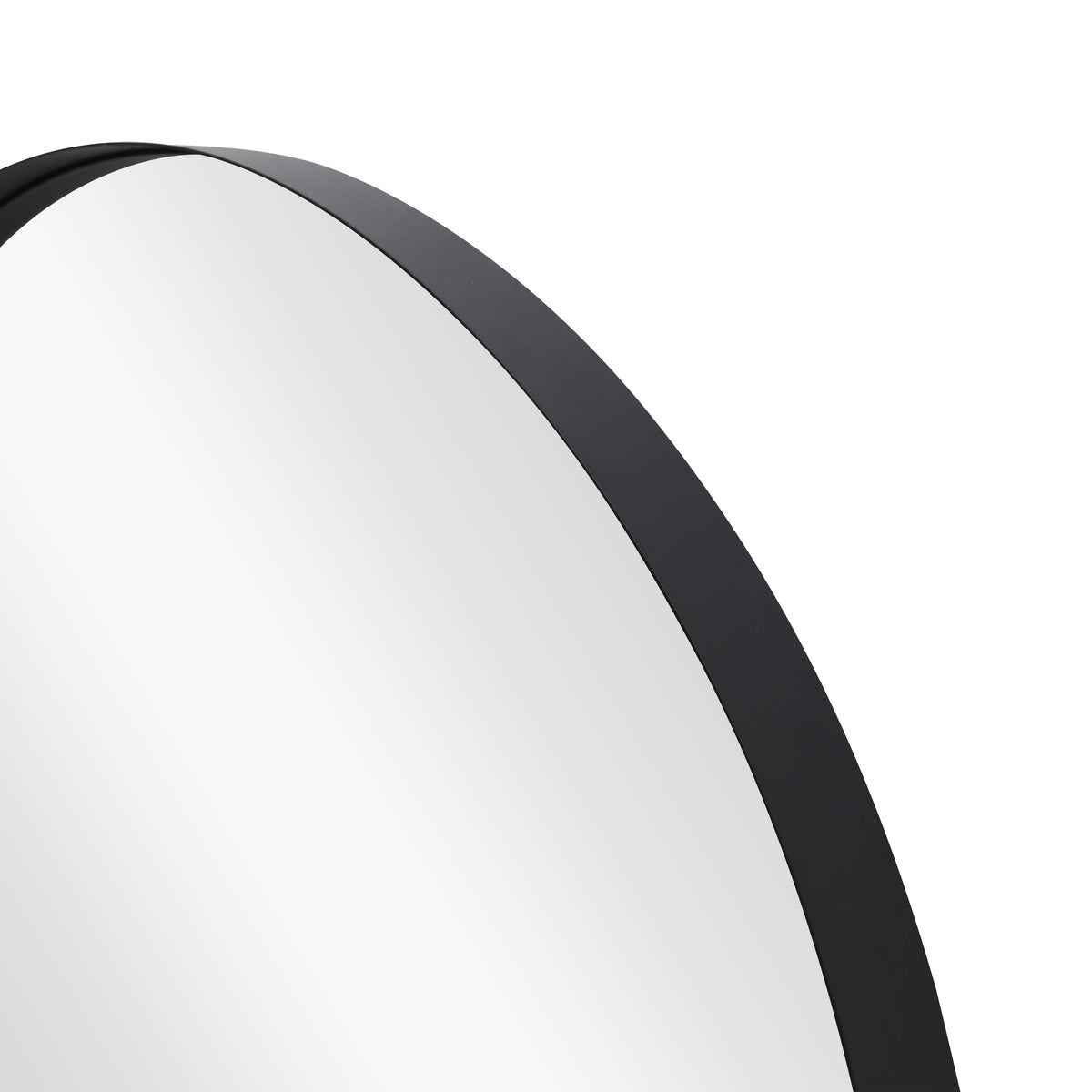 Miroir mural rond PORTRAIT 75 cm noir avec cadre métallique