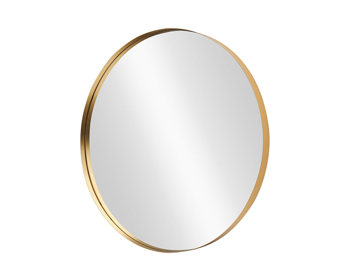 Miroir mural rond PORTRAIT 75cm doré avec cadre en métal