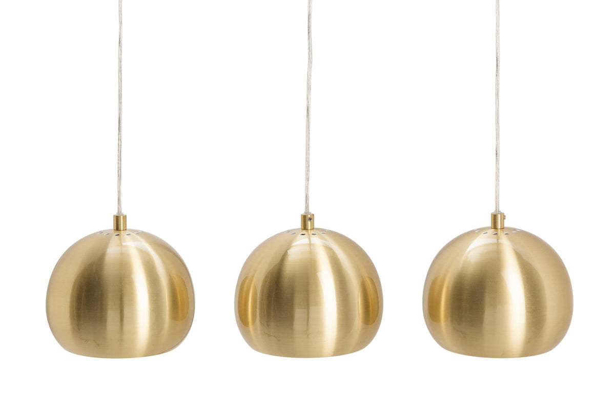 Moderne 3er Hängeleuchte GOLDEN BALL gold Hängelampe höhenverstellbar