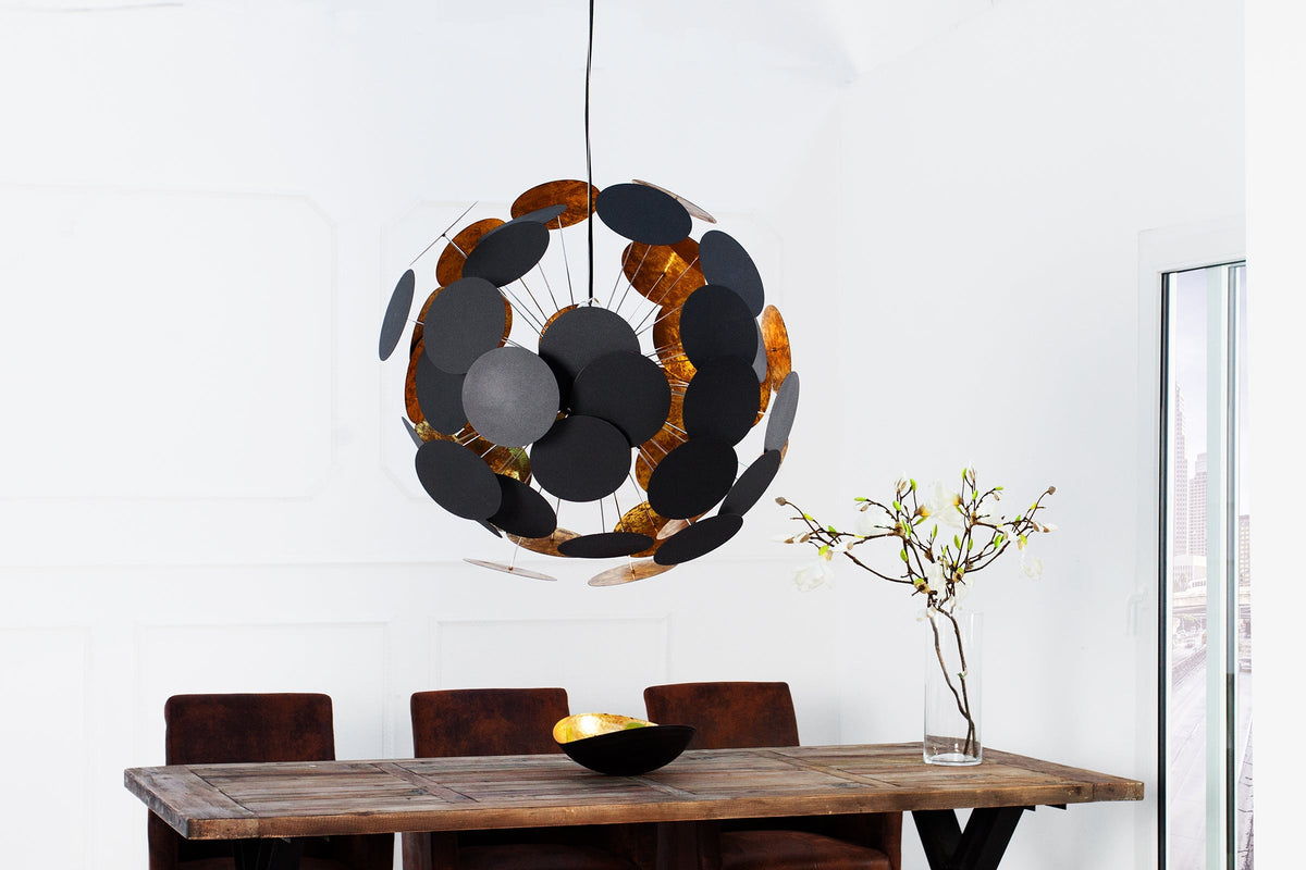 Moderne Design Hängeleuchte INFINITY HOME 70cm schwarz gold Pendelleuchte