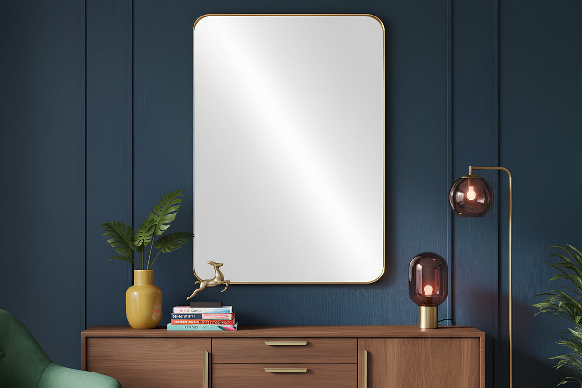 Moderner Wandspiegel AMSTERDAM 100cm gold Aluminium