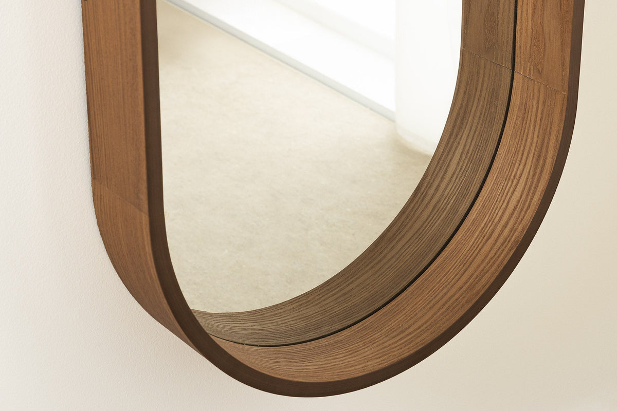 Ovaler Wandspiegel PORTRAIT 165cm braun in Walnussholz-Design