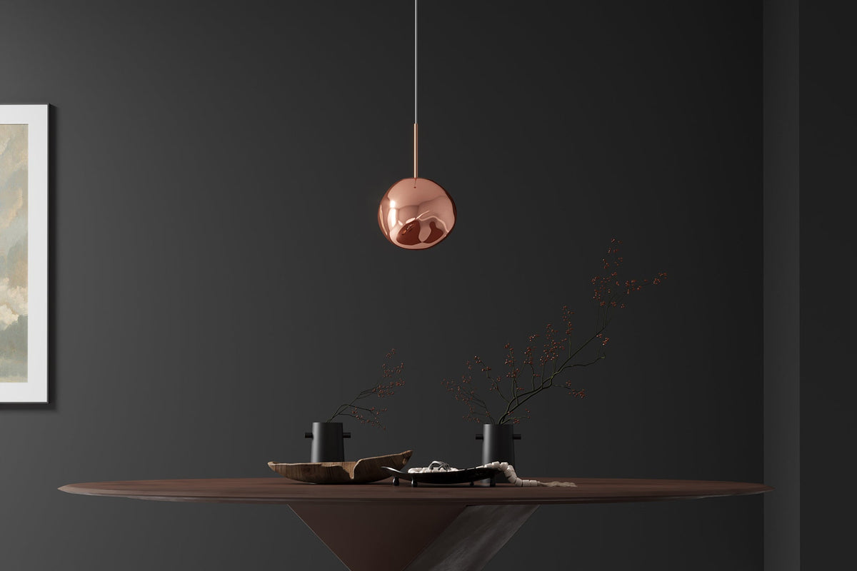 Pendant lamp LIQUID DIAMOND 20cm glass copper
