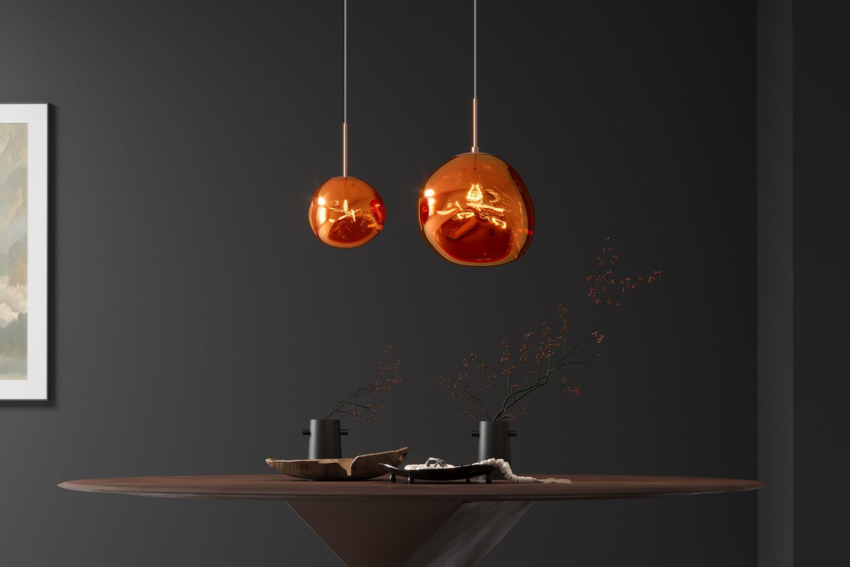 Pendant lamp LIQUID DIAMOND 20cm glass copper
