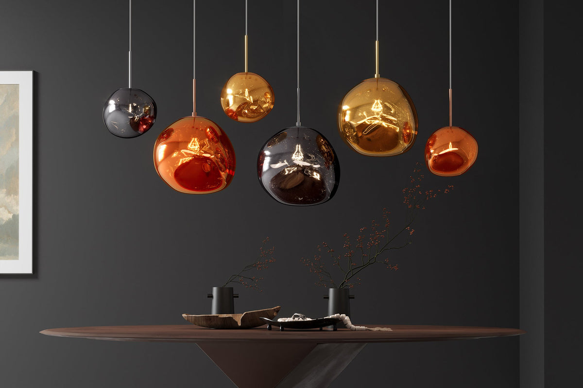 Pendant lamp LIQUID DIAMOND 20cm glass copper