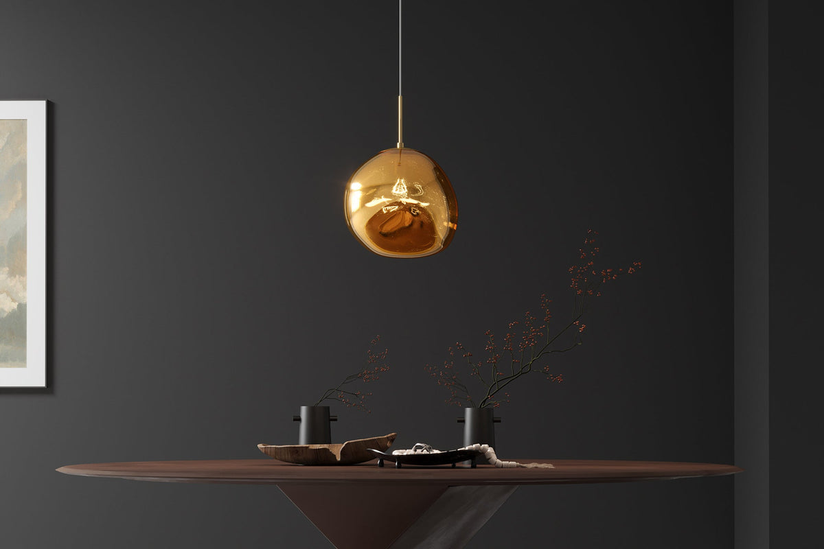 Pendant lamp LIQUID DIAMOND 35cm glass gold