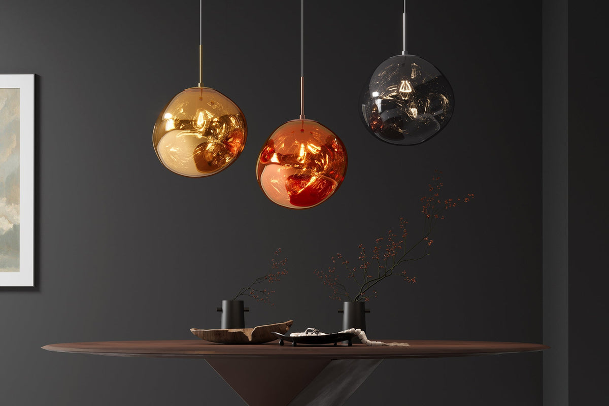 Pendant lamp LIQUID DIAMOND 35cm glass gold