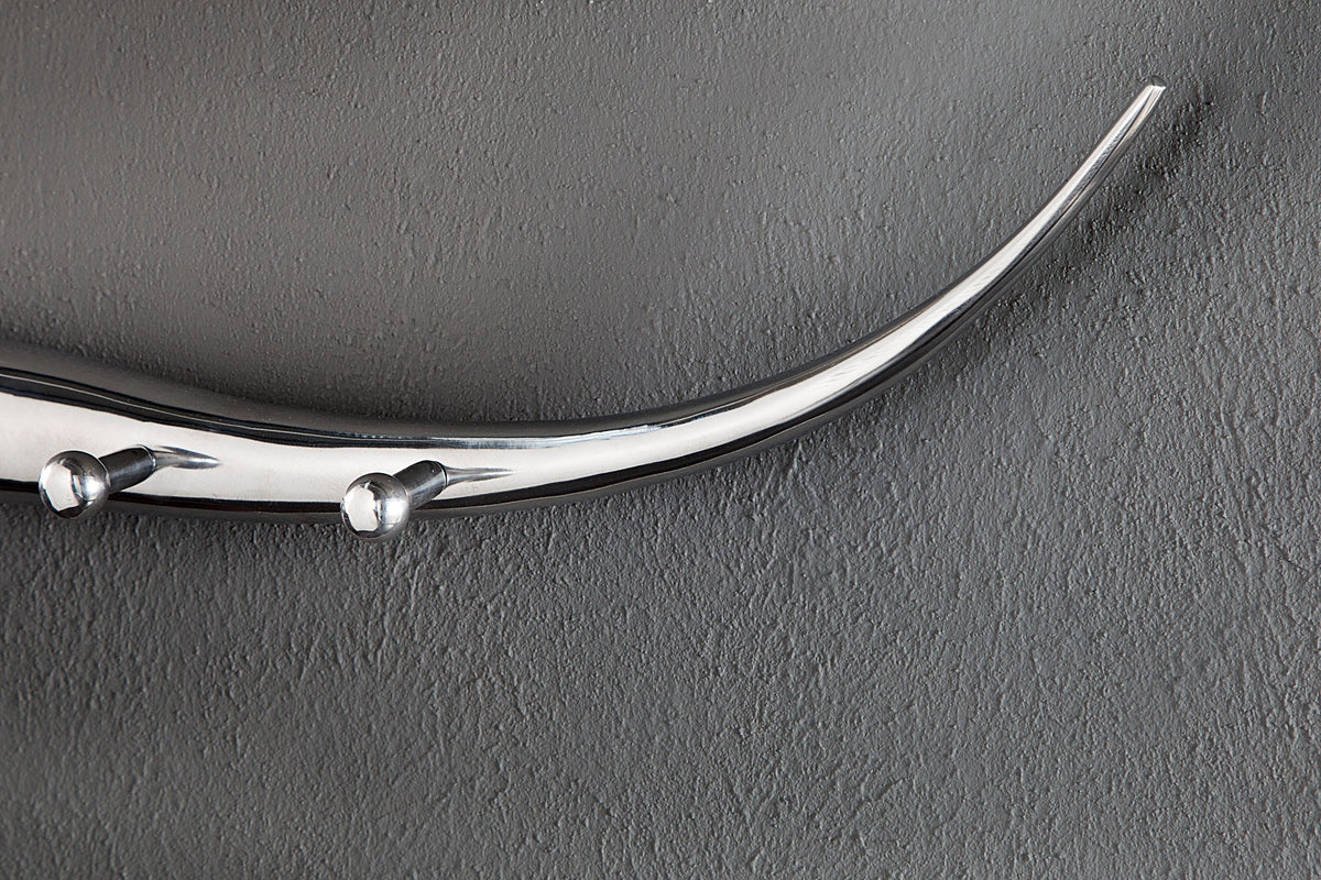 Porte manteau design BULL 100cm décoration murale aluminium tête de taureau