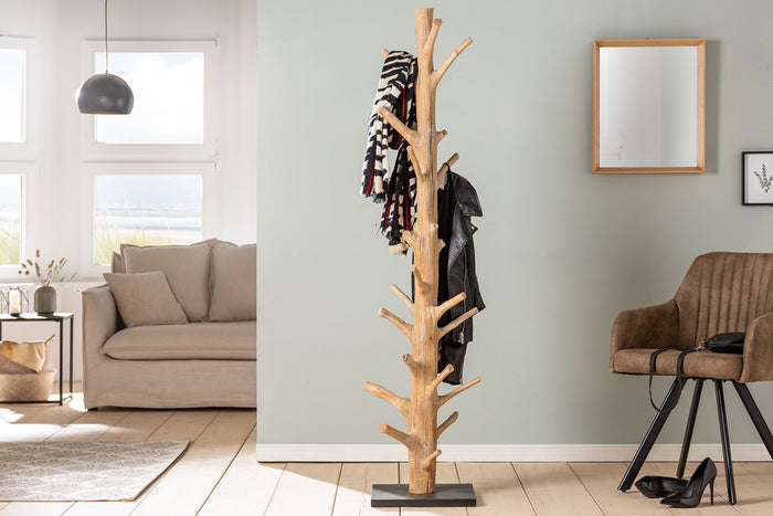 Porte-manteau massif TREE NATURE Porte-vêtements en bois naturel 170cm