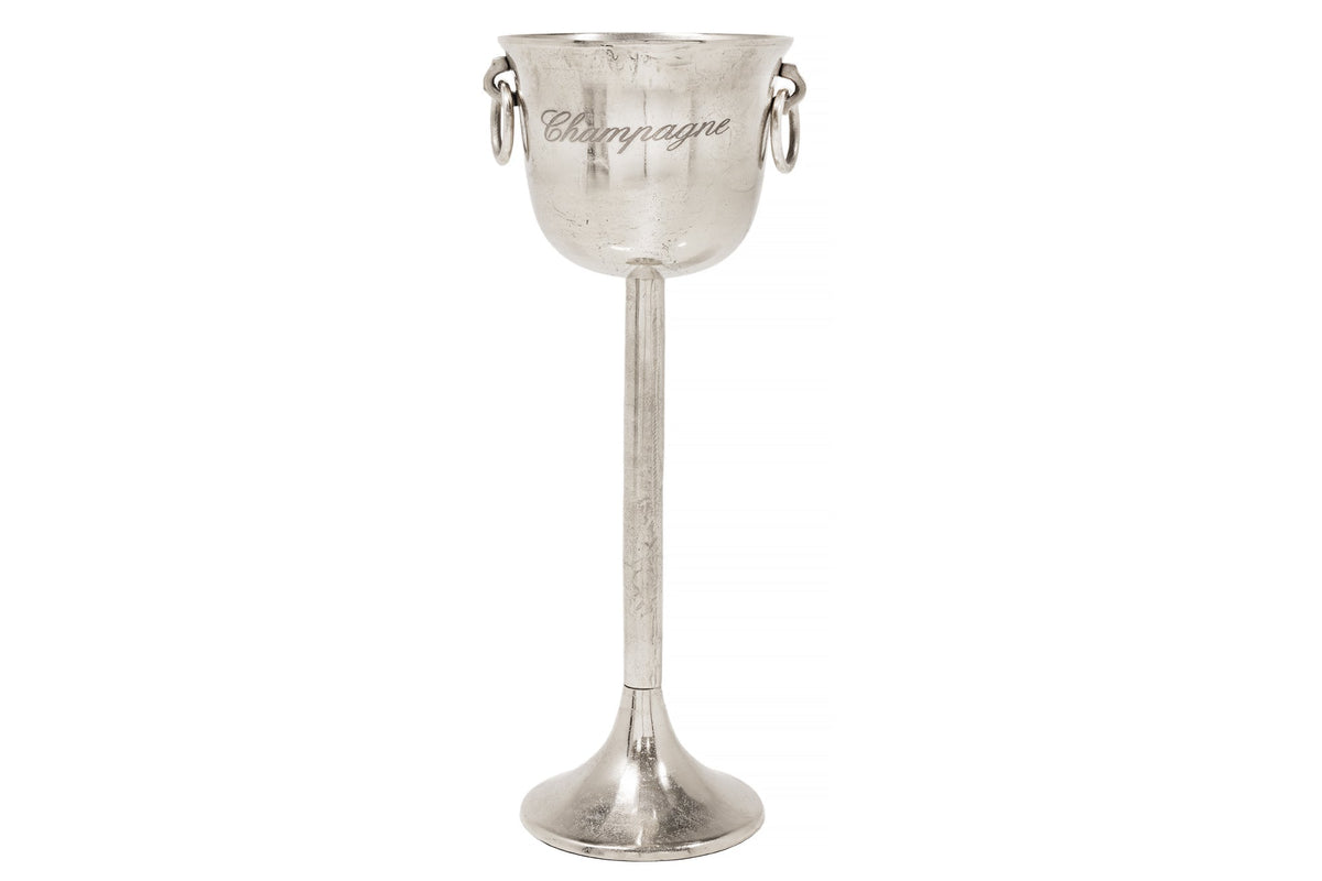 Refroidisseur de champagne décoratif CHAMPAGNE 80cm refroidisseur de bouteille en métal argenté antique fait à la main